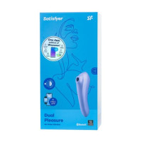 Satisfyer Dual Pleasure Vakum Dalgası Klitoral Vibratör, silikon, mor, 17.9 cm